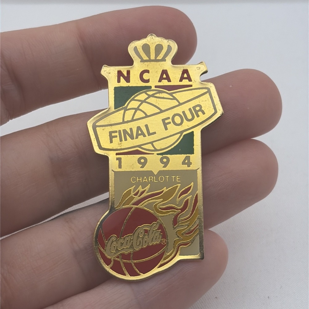 Vintage 1994 Final Four Charlotte Coca Cola Coke NCAA Basketball Lapel Hat Pin